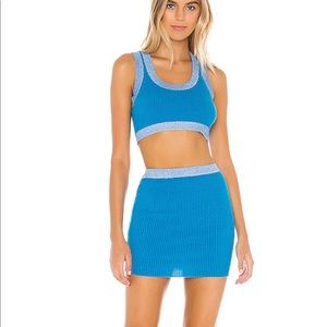 Superdown blue knit set - skirt set